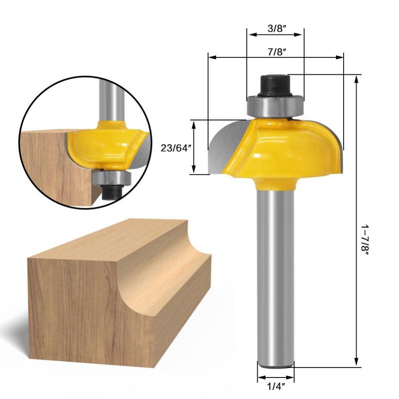 6pcs Router Bit Set 6mm 1/4inch Shank Trimming Straight Milling Cutter Wood Bits