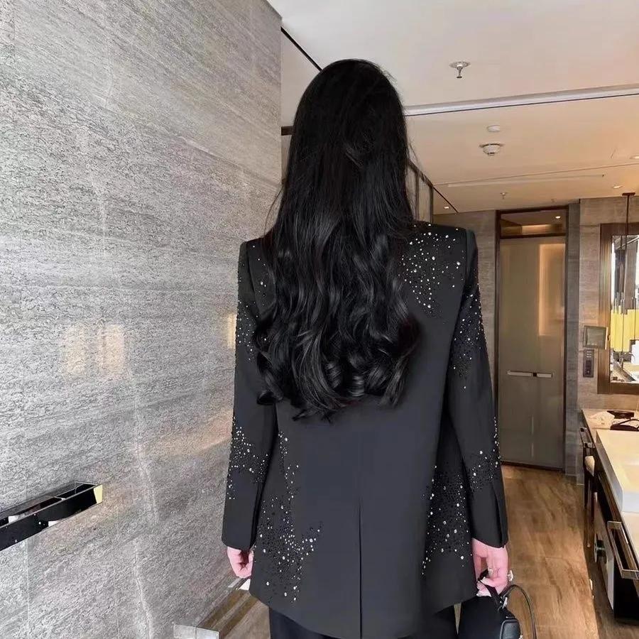 Damen Frühling Herbst Zweireiher Anzugjacke Weiblich Locker Lässig Blazer Oberteil