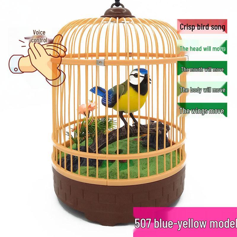 Hlasově ovládaná elektrická hračka Malý ptáček se simulací pohybu a zvuku aktivovaná indukcí
