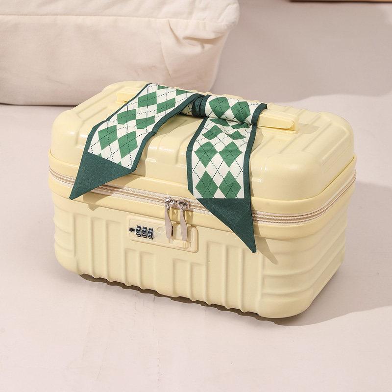 Handheld Makeup CaseWith Password Lock 16 Inch Large Capacity Portable Toolbox Lightweight Storage Small Box Leather Luggage