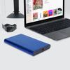USB2.0 Aluminum Alloy Brushed Mobile Hard Disk Box with Shockproof for 2.5inch SATA HDD SSD Blue  (Not Inclube Hard