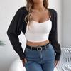 Women's Fashion Casual Solid Color Hollow Long Sleeve Shawl Sweater Jacket