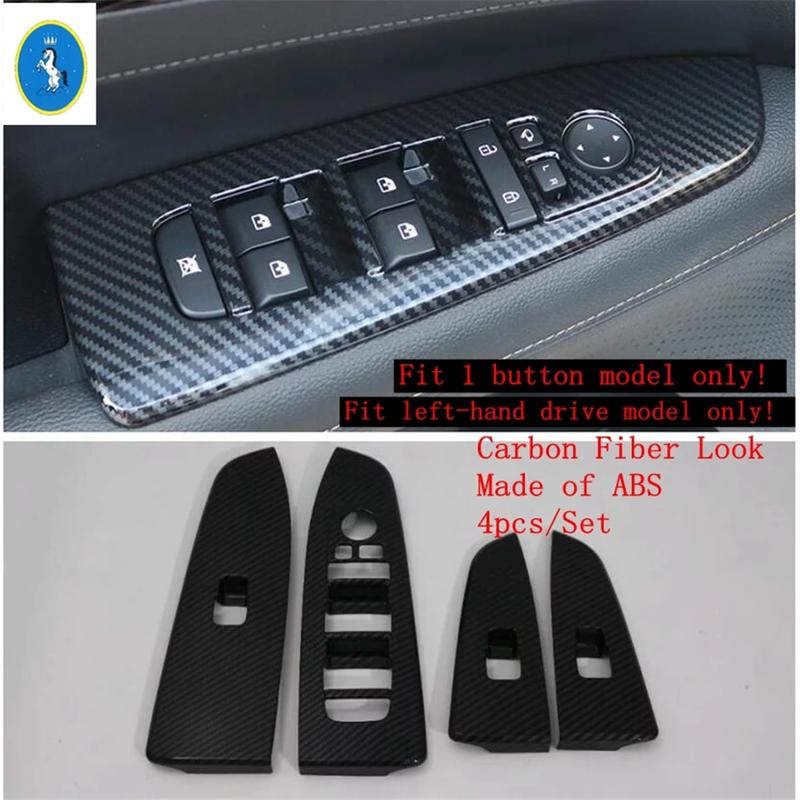 Carbon Fiber Look Inner door bowl / Window Glass Lift / Water Cup Decor Frame Cover Trim For Kia Cerato Forte K3 -