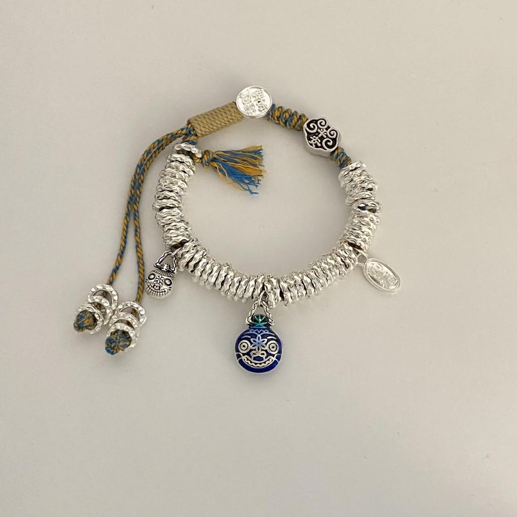 Women's Disc Woven Rabbit Cat Vintage Rope Bracelet