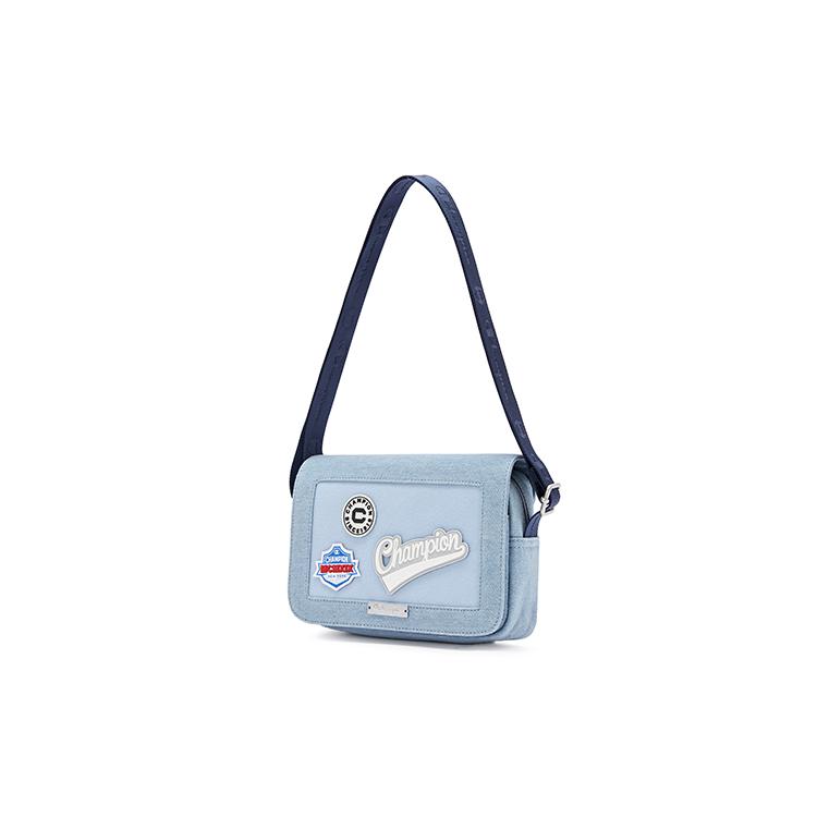 New Champion Fabric Camera Bag, Shoulder Bag Small Unisex Black/Dark Gray/Light Blue U4AACPU28