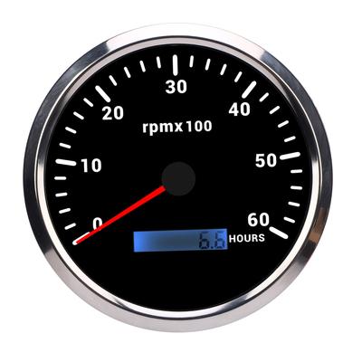 110mm 4 3 8in Tachometer 7 Color Backlight 6000RPM Gauge with Hour Meter for Truck Tractor Trailer Car RV Boat DC 9 To