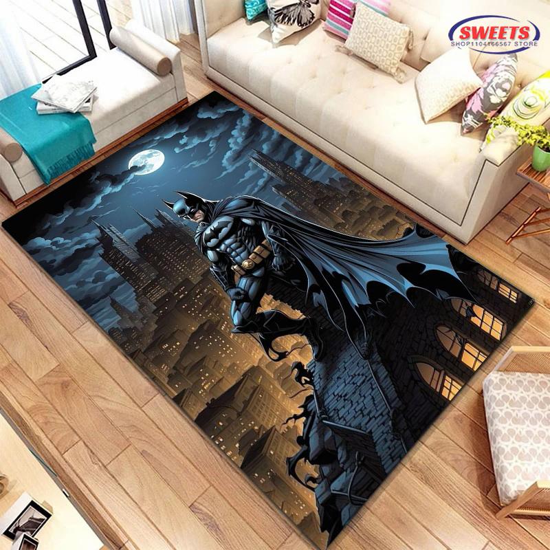 Koberec s motivem Batmana DC č. 3 Nové vydání!Protiskluzová Zvuková Izolace, Koberec do Obývacího Pokoje, Dětské Ložnice, Kancelářských Prostor, Odolná Rohož