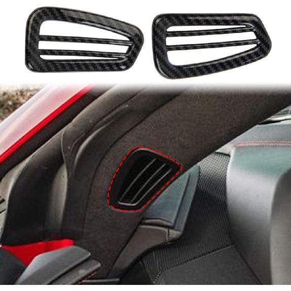 Carbon Fiber A-Pillar A/c Air Vent Outlet Panel Cover Trims for Chevrolet Corvette C8 2020-2025