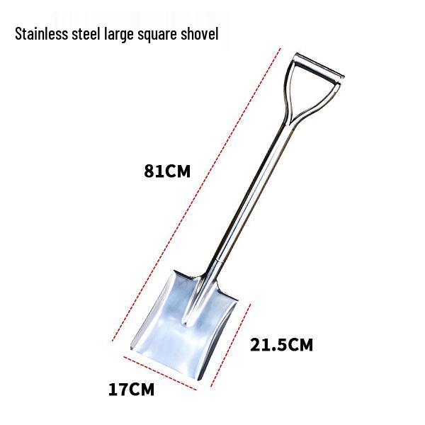 Wooden Handle Stainless Steel Gardening Shovel - Small, Pointed Shovel for Snow, Soil, Planting Trees & Flowers