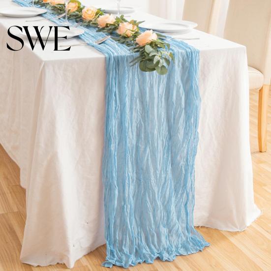 Rustic Table Runner Tablecloth Soft Washable Non-Fading Hand-dyed Wedding Party Decoration