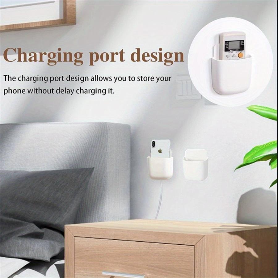 2pcs Wall-Mounted Storage Organizer for Remote Controls & Phones - Space-Saving Bedside Holder for Living Room, Storage Bins for Home Organization
