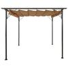 VidaXL Pergola avec toit rétractable Taupe 3x3 m Acier 180 g/m²