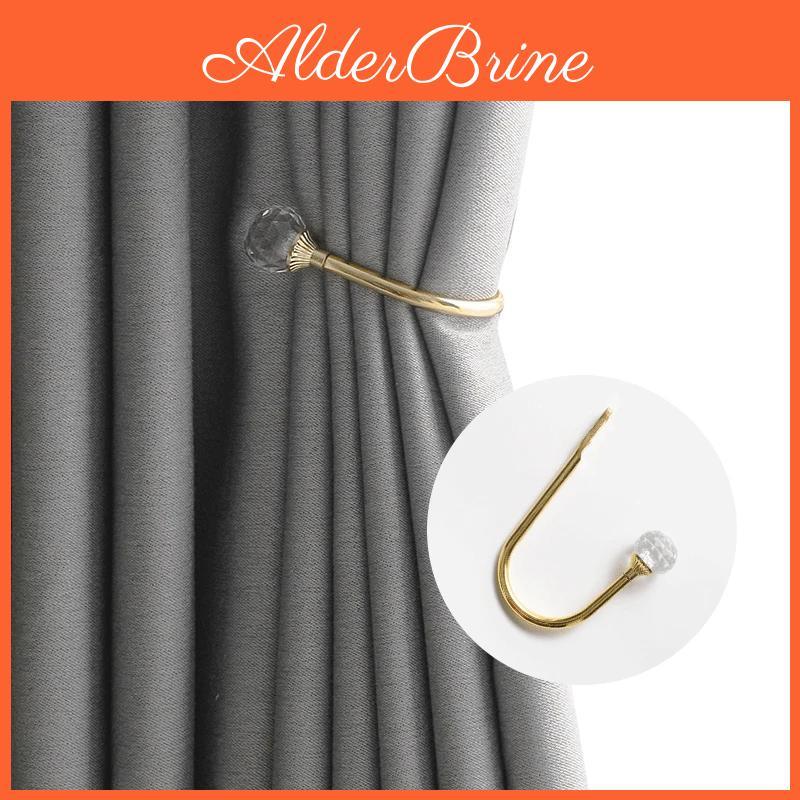 1pc Large Curtain Hold Stylish Back Metal Tie Tassel Arm Hook Loop Holder U Shaped Round Window Wall Decoration Hanger 2024