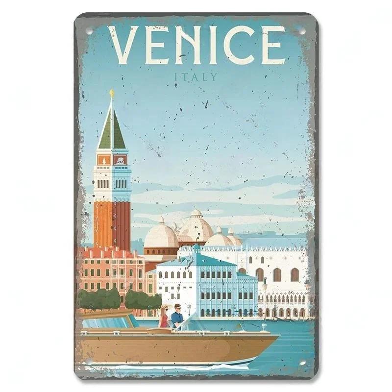 Vintage BERLIN LONDON MONACO Lissabon Stadtposter Metallschild Plakette Platte Dekor Für Werkstatt Man Cave Bar Pub Hotel Wanddeko