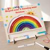 Wooden Children's Fun Magnetic Pen Rainbow Walking Ball Game Early Education Maze Digital Color Classification Counting Toy