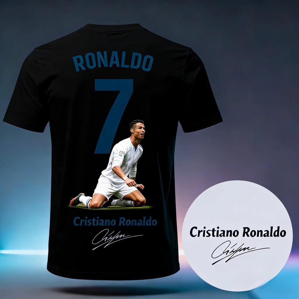 Tricou Fotbal Ronaldo 7 2026 Unisex Unisex Nouă Modă Bumbac Casual Fan Fotbal Respirabil Confortabil Top de Vară Streetwear