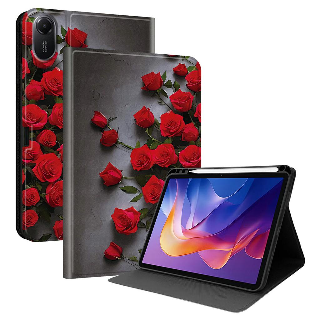 For Xiaomi Redmi Pad 2 PU Leather Case Pattern Print Tablet Cover Stand with Pen Slot (Stylus Not Included)