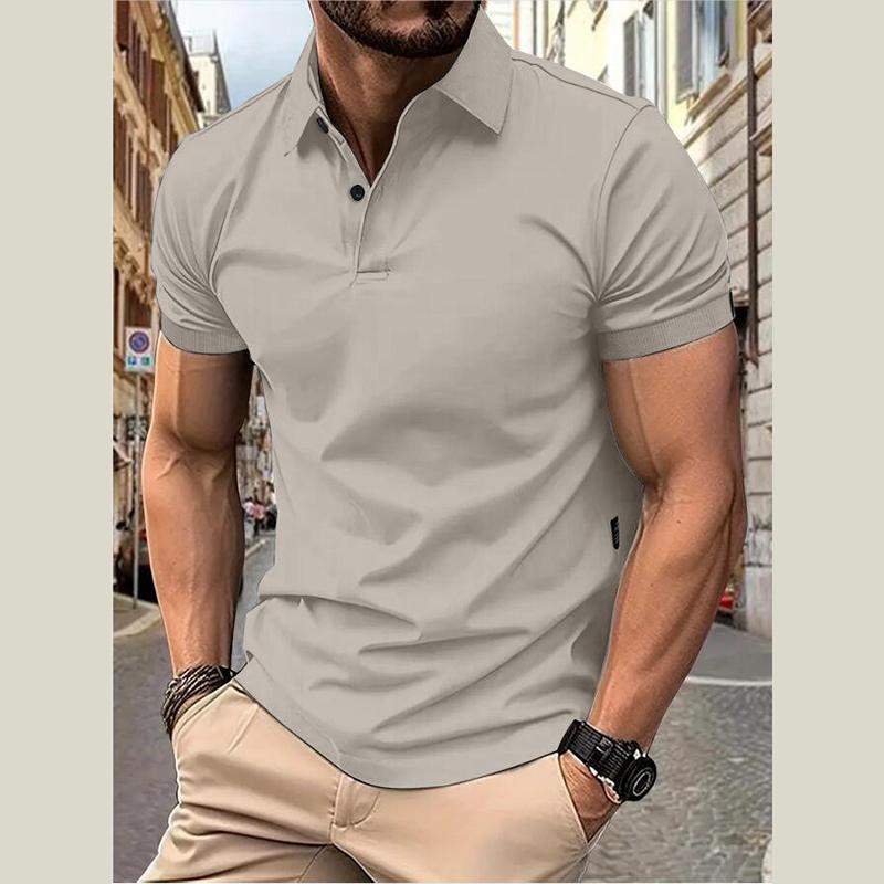 Men's New Summer Solid Color Top Popular Fashion Short Sleeves Slim Short Sleeves
