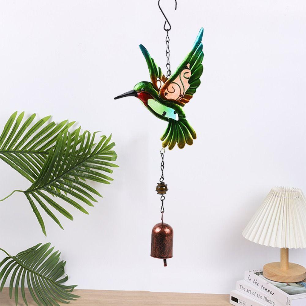 Metal Hummingbird Wind Chime Creative Hanging Decoration Blessing Bell Pendant  Gift