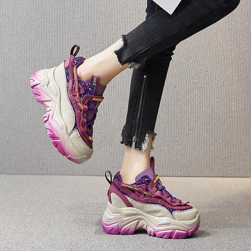 Dad's Shoes Increase In Height Ins Tide Year Spring and Autumn New Thick-soled Small Sports and Leisure Shoes