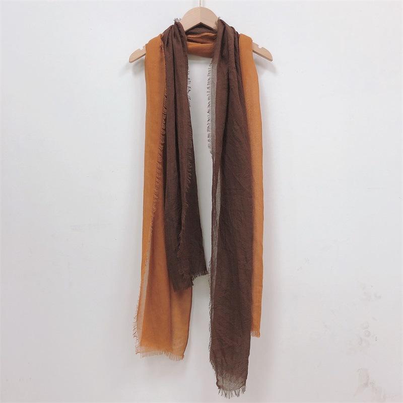 Summer Sunscreen Scarf Polyester Cotton Splicing Scarf Japanese Versatile Scarf Five-Color Optional Sunscreen Shawl