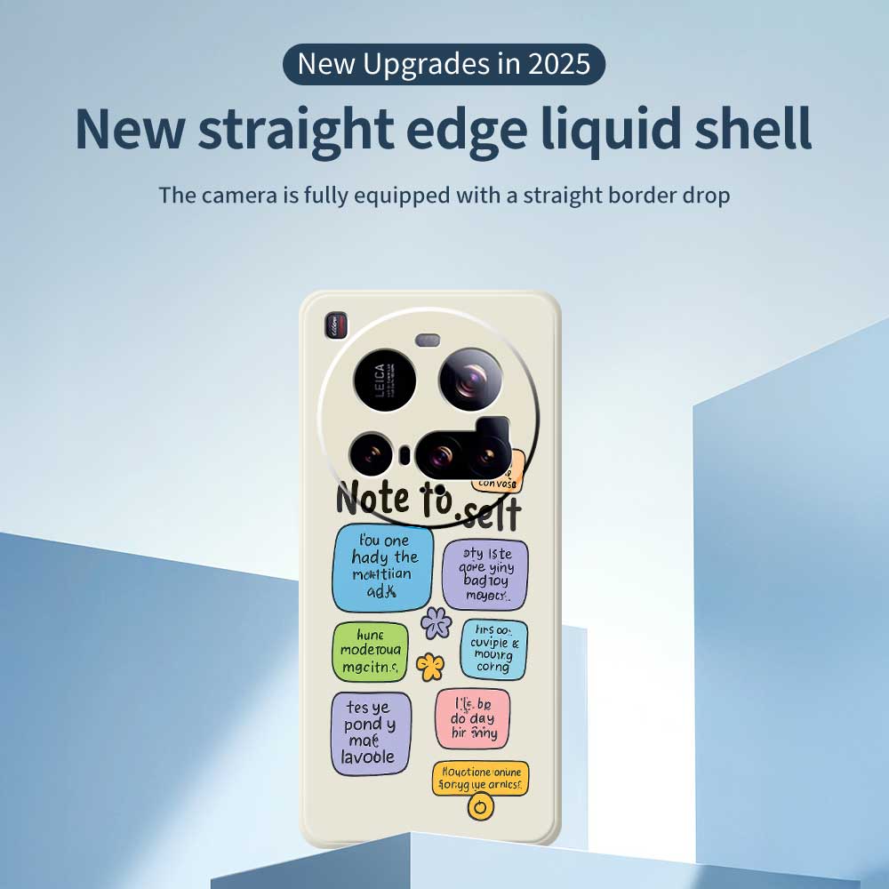 Für Xiaomi 15 Ultra Hülle Farbiges Haftnotizen Musterdruck Gerade Kante TPU Handy-Rückseite