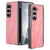 Für Samsung Galaxy Z Fold 6 Handyhülle Mit S Pen Halter, Scharnierschutz und Displayschutz PU-Leder Matt PC-Pink
