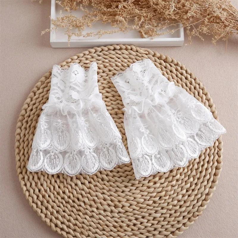 New Shirt Lace Detachable Cuffs Fake Flared Sleeves Women Sleeve Cuffs Ruffles Wristband Decorative Accessory