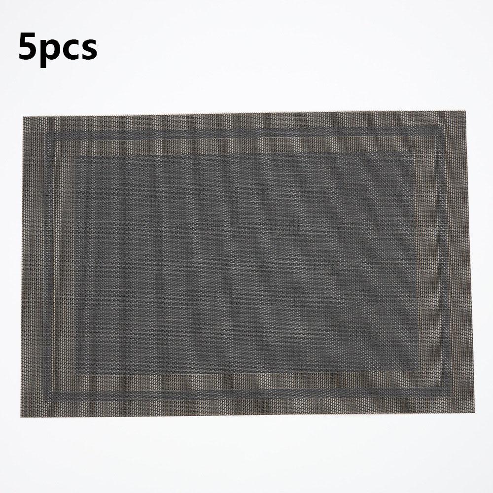 

Elegant Woven Vinyl Placemats Set Heat Resistant Waterproof Table Mats Washable Placemats Dining Table Kitchen Hotel Party Decor 45x30 cm