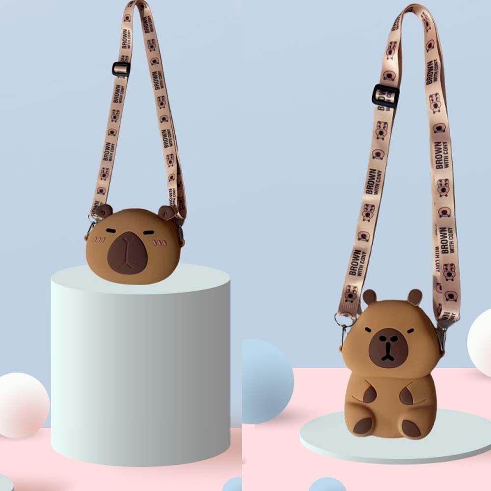 

Регулируемые ремни Capybara Crossboday Bag Silica Gel Kawaii Animal Кошелек Students