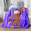 Curious George Flannel Blanket Soft Warm All-Season Throw, Design for Camping, Car Travel, Hiking Sofa, Bed, Office Perfect Gift for Parties