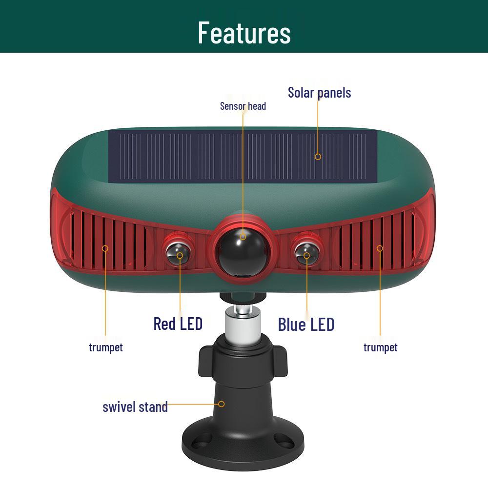 Solar Ultrasonic Alarm: Infrared Animal Deterrent for Wild Boar and Weasel.