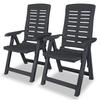 vidaXL 3-tlg. Bistro-Set Kunststoff Anthrazit