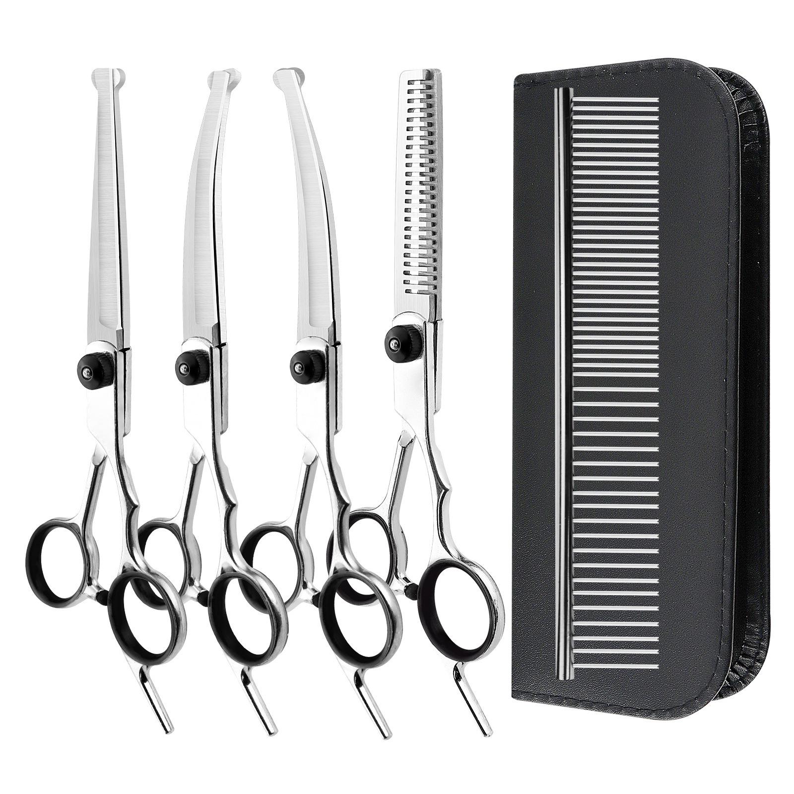 6-inch Slanted Tail Baby Head Galvanized Hair Cutting & Thinning Scissors - Hairdressing & Pet Grooming Tool