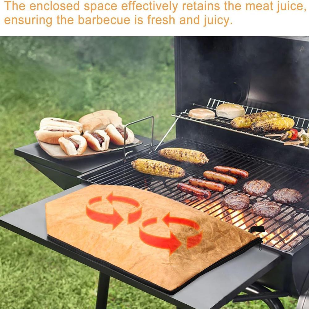 Reusable Meat Insulated Bag with Zipper for Outdoor BBQ, Smokers and Grilling