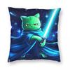 Cat Wars Baby Pussy Lightsaber Pillowcase Polyester Linen Velvet Pattern Zip Decor Room Wholesale