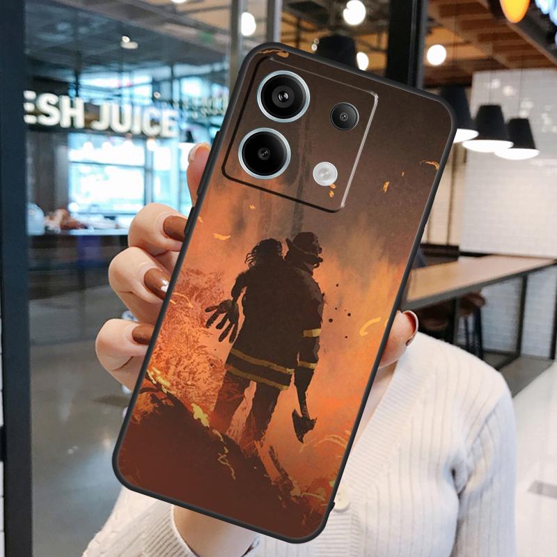 Cool Firefighter Heroes Fireman Case For Xiaomi Redmi Note 14 Pro 10 11 12 13 15 Pro Plus Redmi 15 10C 12C 13C 14C 15C Cover