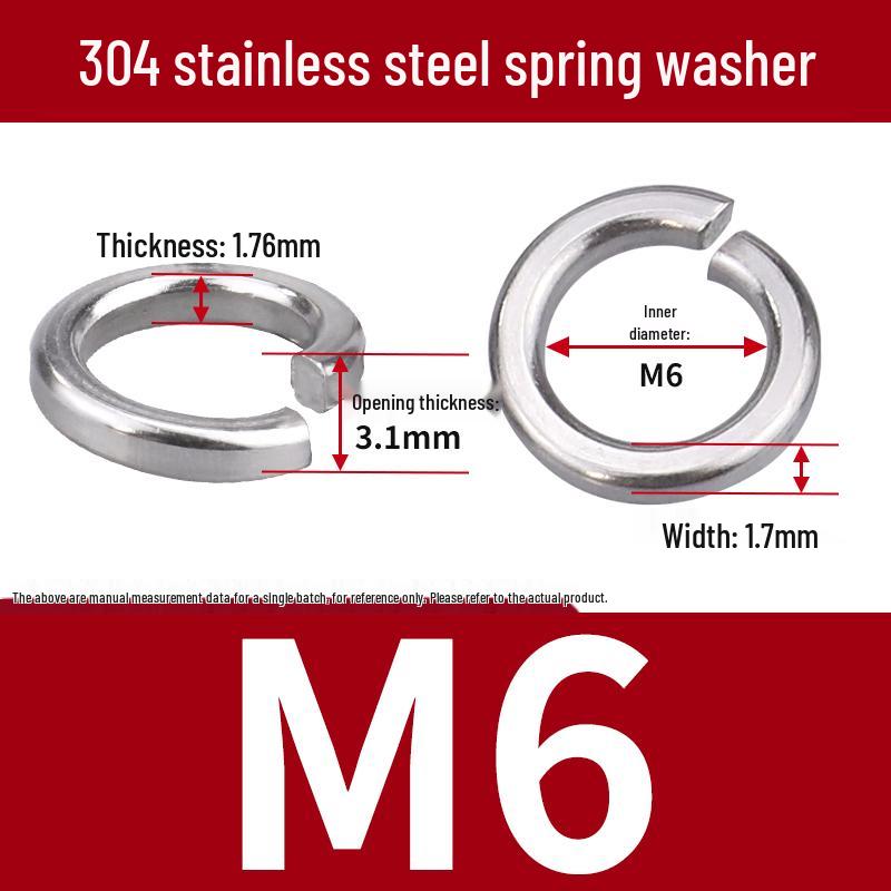 Stainless Steel & Blackened Carbon Steel Spring Washers (M1.6-M42) Elastic Open Washers