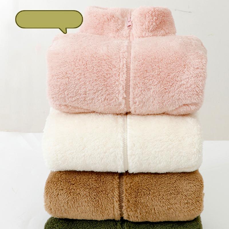 Men Kids Boys Girls Winter Full Zip Up Warm Fleece Jackets Women's Sherpa Jacket Thicken Thermal Outdoor Fluffy Coat Zip Pocket Outwear
