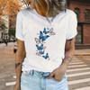 Fashion Women Beautiful Animal Butterfly Print T Shirt Funny Casual O-neck Short Sleeves T-shirt Summer Female Tee Shirt