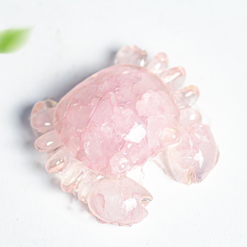 Resin Crab Figurine With Natural Crystal Material For Gift And Home Decor