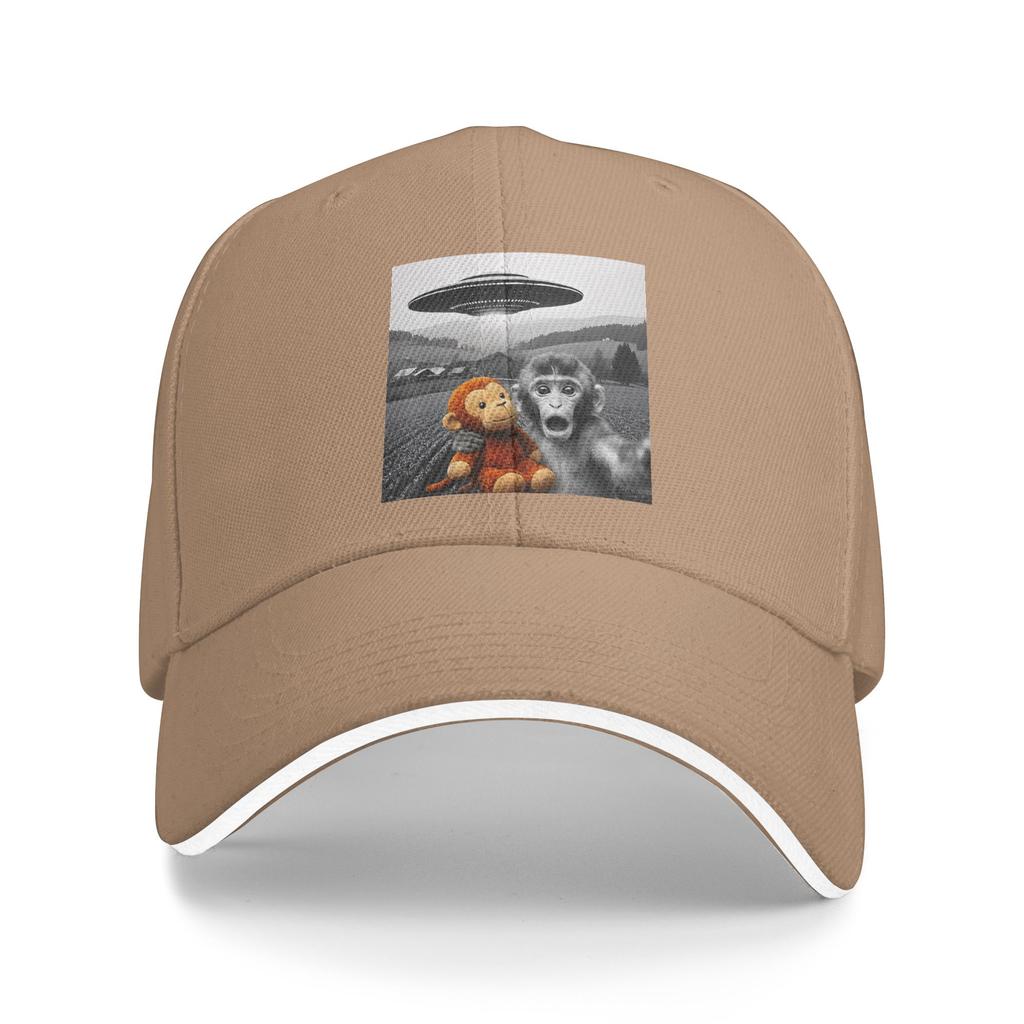 Summer Punch Monkey UFO Funny Selfie Baseball Cap Hiking Fishing Stylish Print Sun Hip Hop Hats Men Sun-Proof Baseball Caps