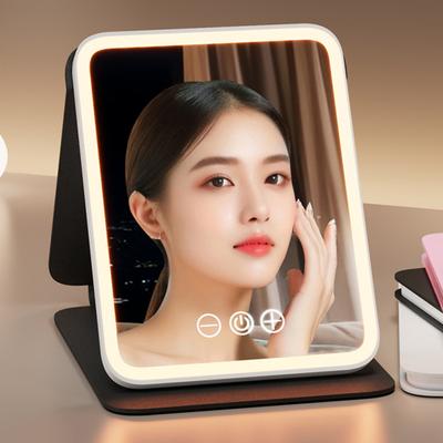 Espejo de maquillaje con luz LED Yousheng, 3 modos de colores, ajustable, 2 en 1, plegable, recargable por USB, portátil, para viaje