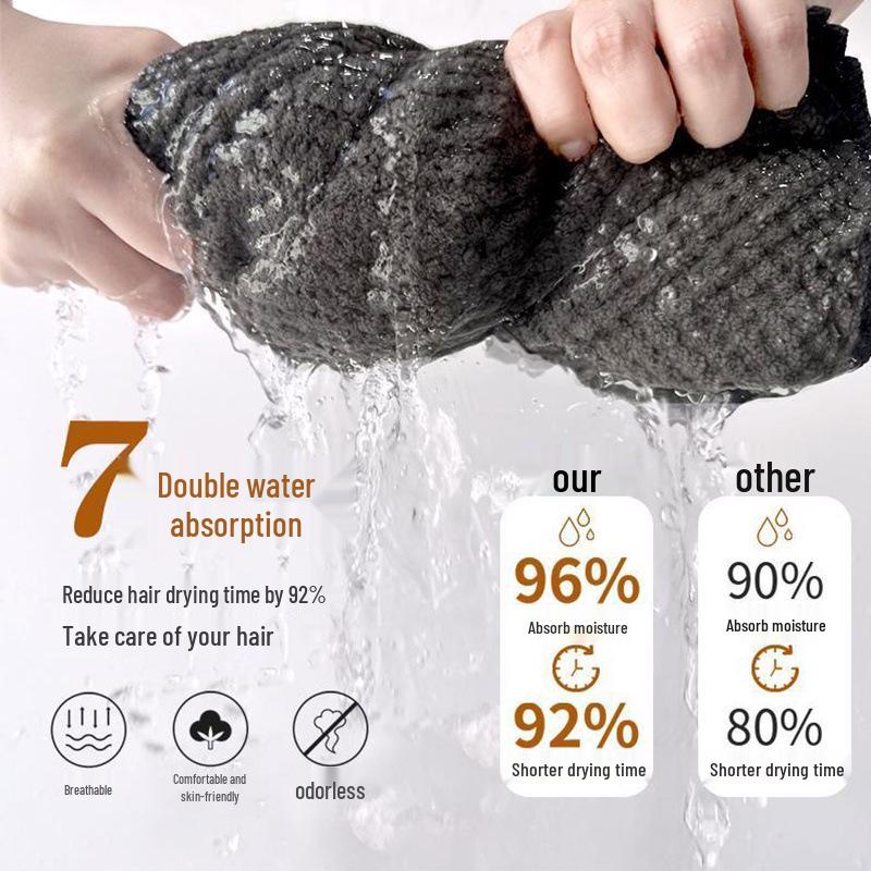 Chu Hui Pink Quick-Dry Super Absorbent Hair Towel for Women with Long Hair