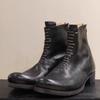 Stivali da Lavoro Americani in Pelle da Motociclista High-Top Britannici Casual da Uomo con Suola Spessa Aumenta Altezza Personalità alla Moda Tubo Alto