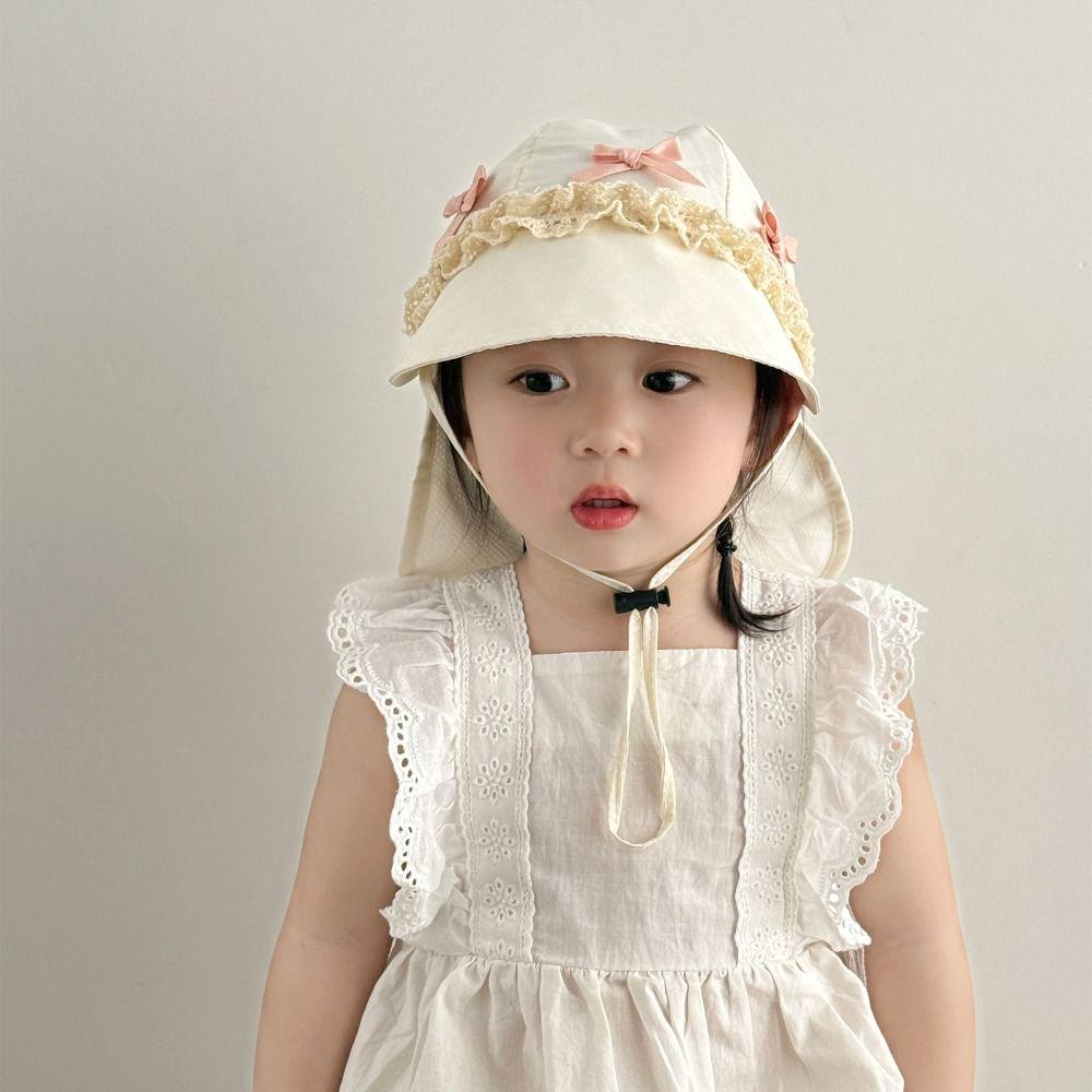 Quick Dry Baby Sun Protection Hat Sweet Children Fishmen Hat Casual Kids Shawl Sun Hat  Girls