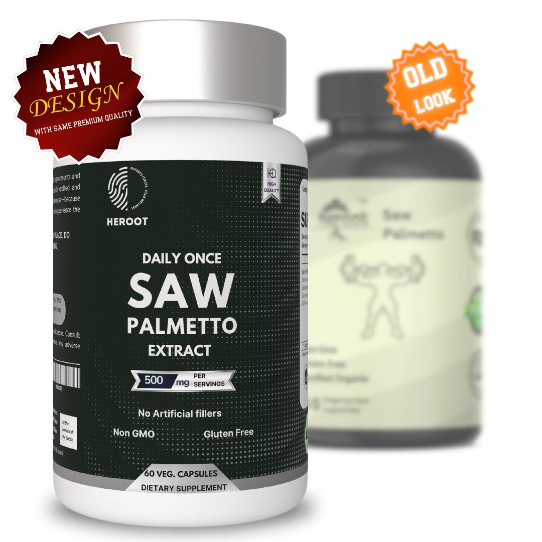 

Heroot Prostate Support - дієтична добавка Saw Palmetto 500 мг, 60 капсул USDA Pack of 120 capsules