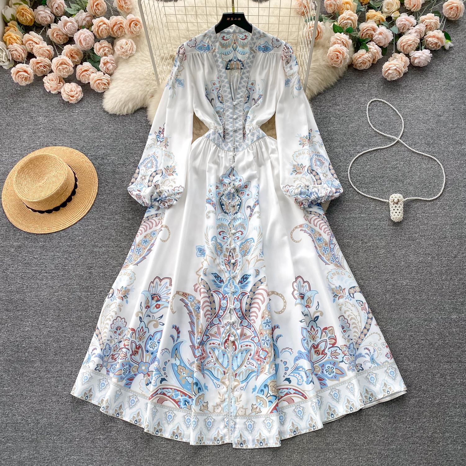 Весеннее вечернее платье с французским принтом для женщин — фото 23