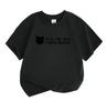 Kids Boys Girls 100% Cotton Crew Neck Short Sleeve T-Shirt, Funny Sarcasm Slogan Bored Black Cat Print Casual Soft Breathable Summer Tee for Daily Wea