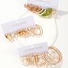 Elegant Imitation Zircon Big Hoop Earrings Fashion Geometric Thick Block Earring Set Women's Vintage Summer Party Zircon